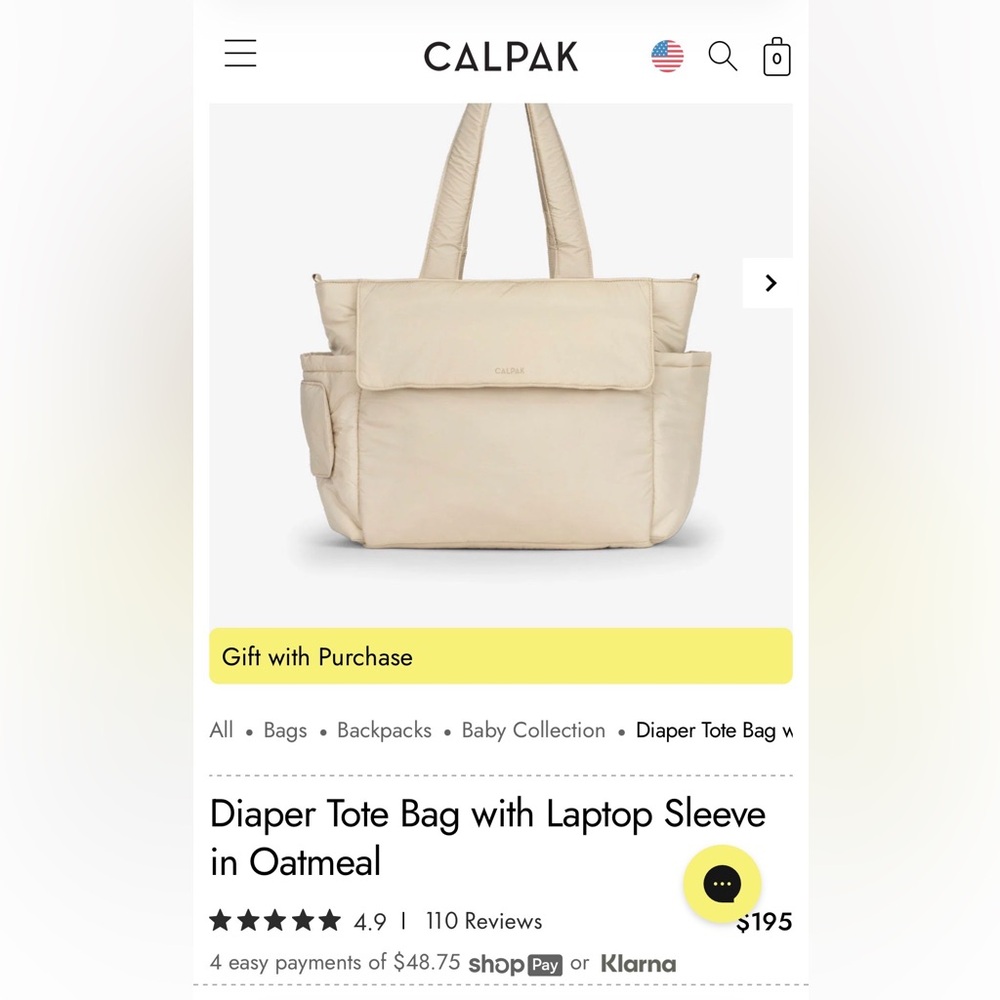 Calpak diaper bag